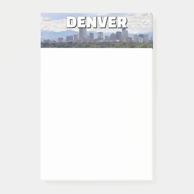 Denver Colorado downtown skyline and mountains Post-it Notes (Front)