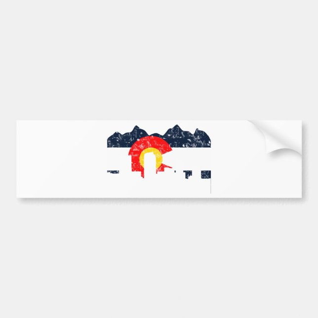 Denver Colorado Flag Bumper Sticker (Front)