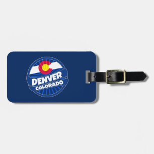 Denver Colorado flag burst luggage tag