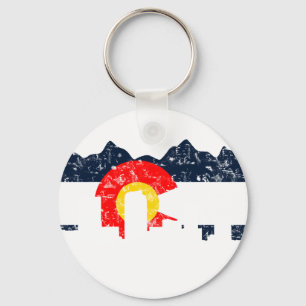 Denver Colorado Flag Key Ring
