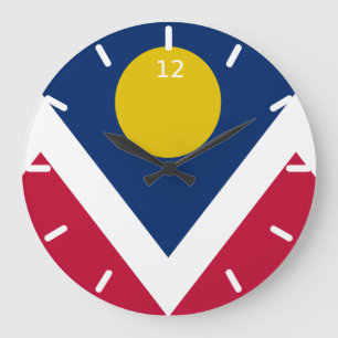 Denver (Colorado) flag Large Clock