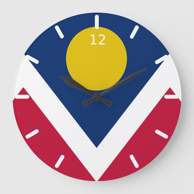 Denver (Colorado) flag Large Clock (Front)