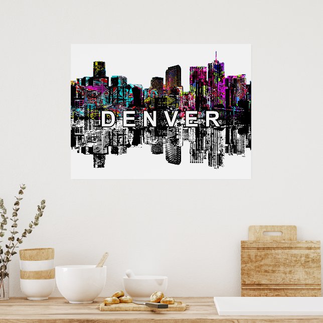 Denver, Colorado in graffiti Poster (Kitchen)