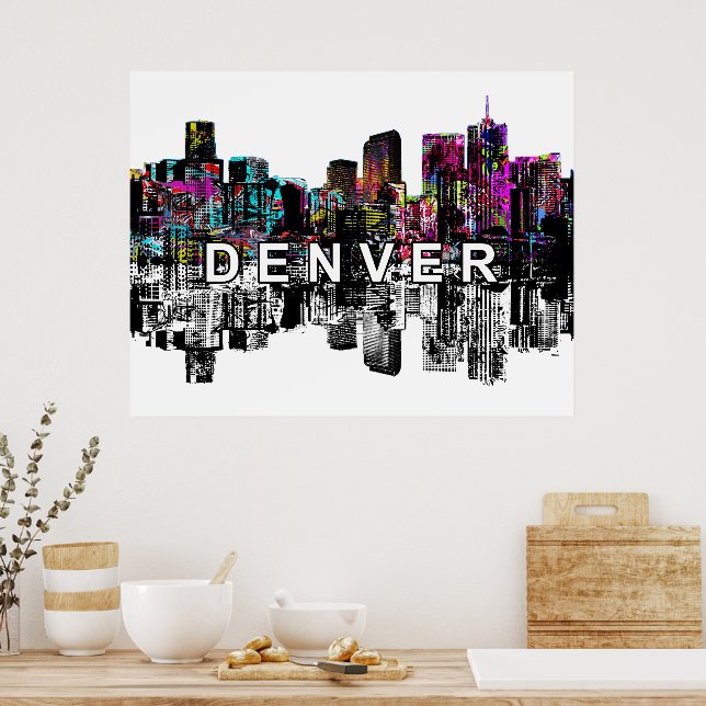 Denver, Colorado in graffiti Poster (Kitchen)
