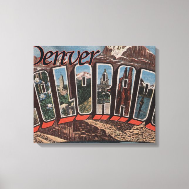 Denver, Colorado - Large Letter Scenes Canvas Print (Front)