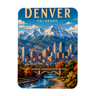 🌄 Denver Colorado Mountain City Collection Magnet