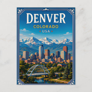 🏔️ Denver Colorado Mountain Vacation Memory Postcard
