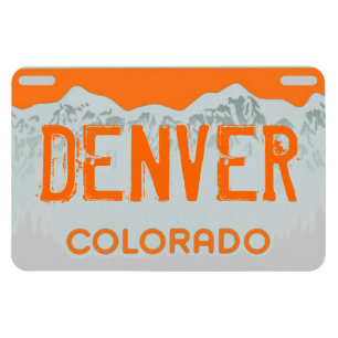 Denver Colorado orange license plate magnet