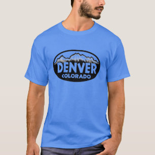 Denver Colorado oval mountains T-Shirt