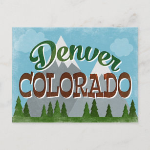 Denver Colorado Postcard Snowy Mountains Fun 