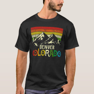 Denver Colorado Retro US State Mountain Men Women T-Shirt