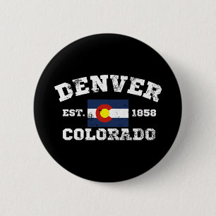 Denver Colorado Retro Vintage 6 Cm Round Badge