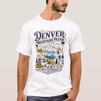 dENVER cOLORADO rOCKY mOUNTAINS oUTDOOR cAMPING aD T-Shirt
