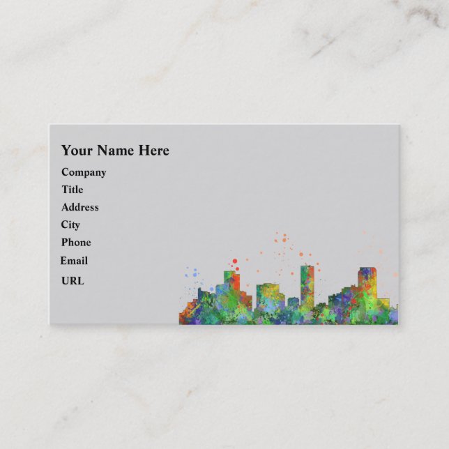 DENVER, COLORADO SKYLINE BUSINESS CARD (Front)