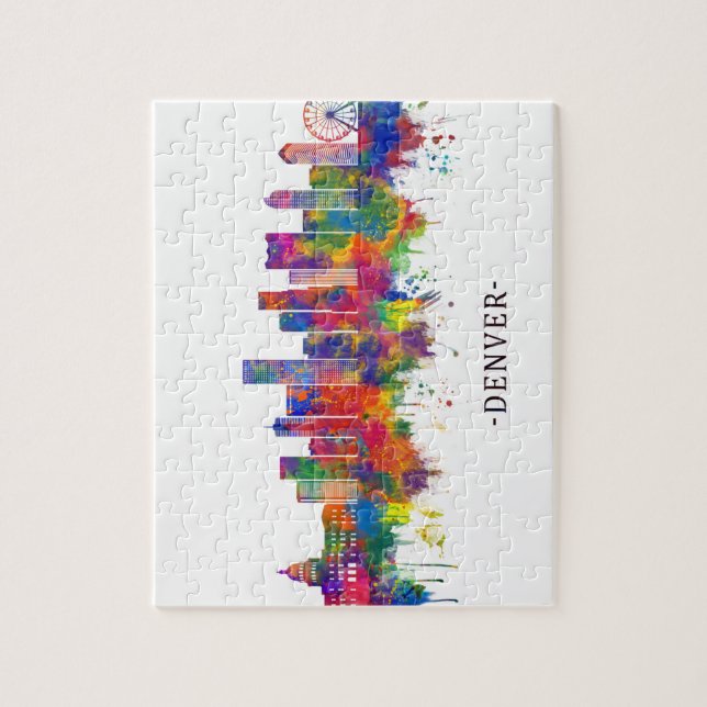Denver Colorado Skyline Jigsaw Puzzle (Vertical)