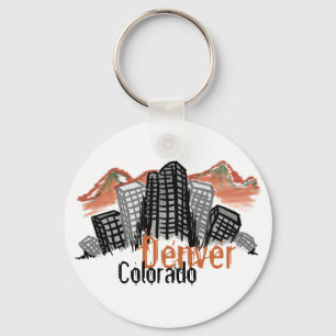 Denver Colorado skyline keychain