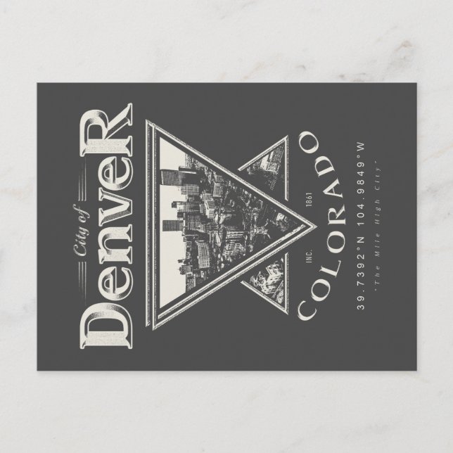 DENVER COLORADO SKYLINE  POSTCARD (Front)