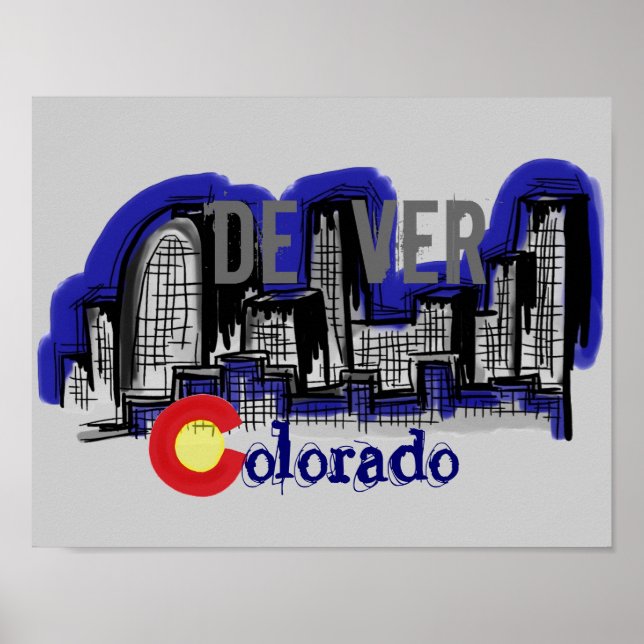 Denver Colorado skyline poster (Front)