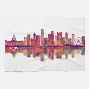 Denver Colorado Skyline Tea Towel