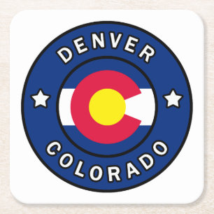 Denver Colorado Square Paper Coaster