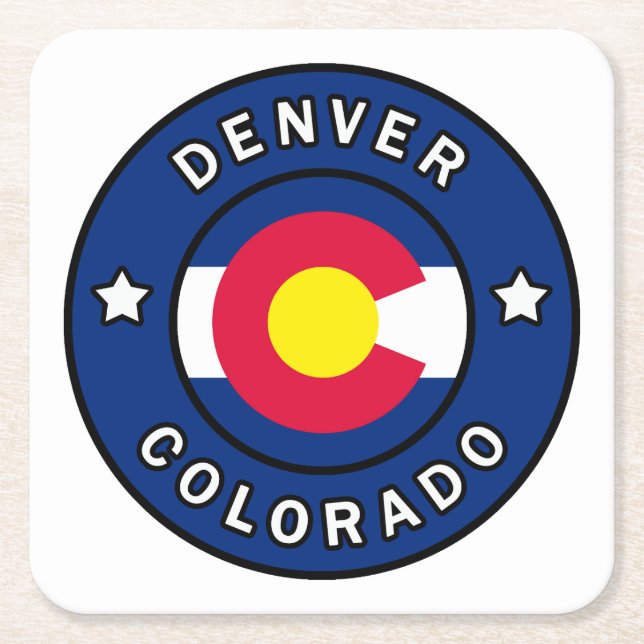 Denver Colorado Square Paper Coaster (Front)
