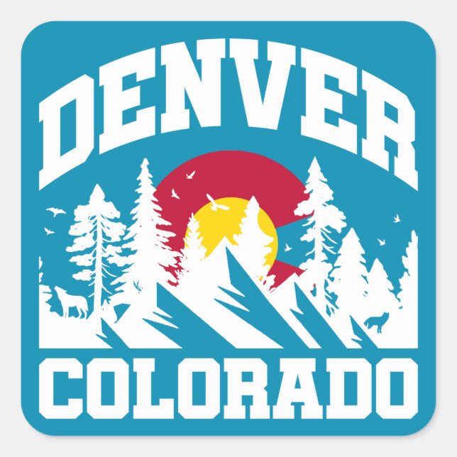 Denver,Colorado Square Sticker (Front)