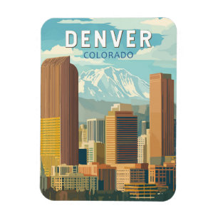 Denver Colorado Travel Art Vintage Magnet