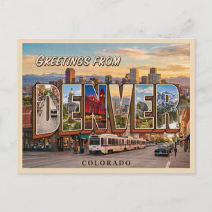 Denver Colorado Travel Postcard