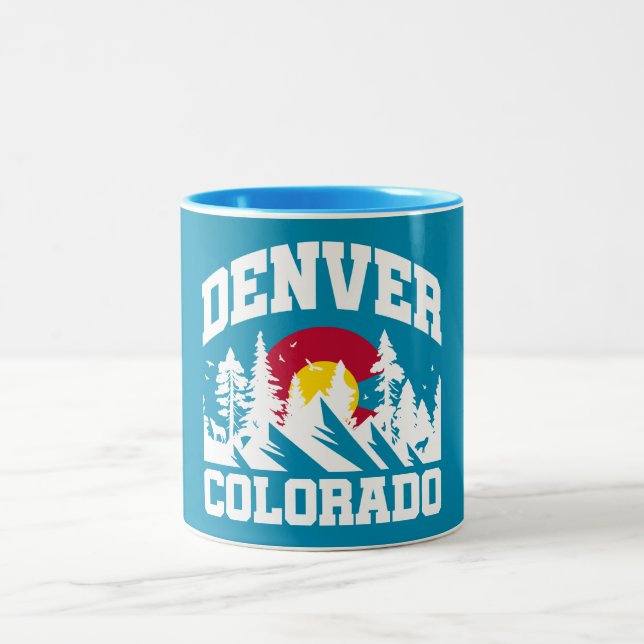 Denver,Colorado Two-Tone Coffee Mug (Center)