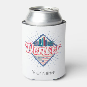Denver Colorado United States Skyline Vintage USA Can Cooler