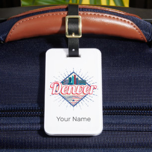Denver Colorado United States Skyline Vintage USA Luggage Tag