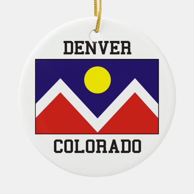 Denver, Colorado USA Ceramic Tree Decoration (Front)