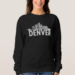 Denver Colorado USA City Skyline Silhouette Outlin Sweatshirt