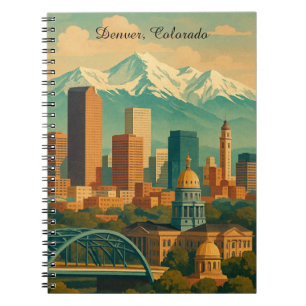 Denver Colorado Vintage Travel Art Print Notebook