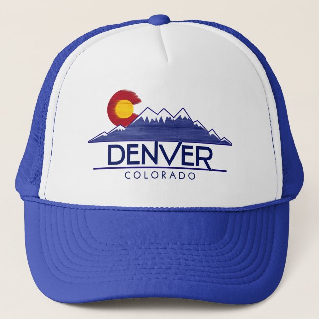 Denver Colorado wood mountains hat (Front)