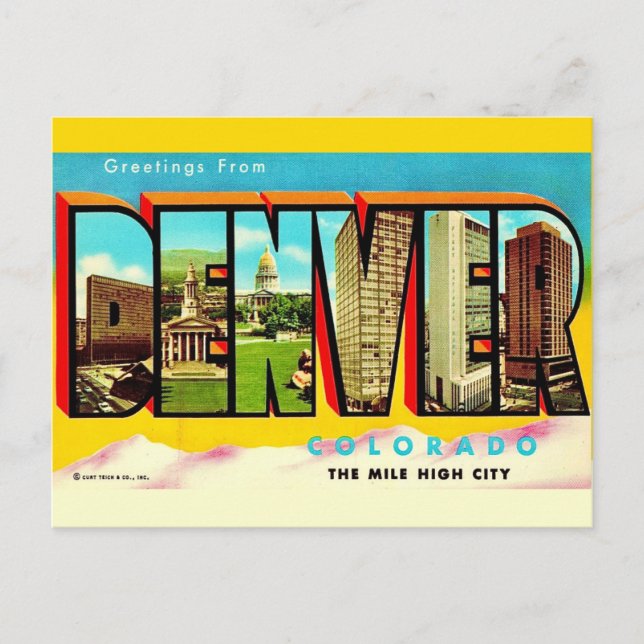Denver Mile High City Postcard (Front)