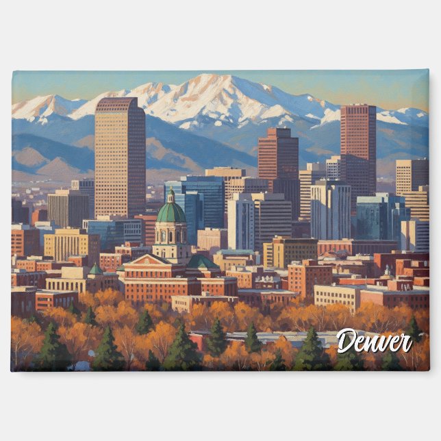 Denver Skyline Colorado Magnet (Front)