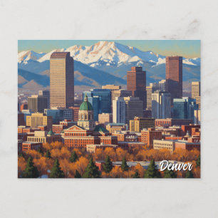 Denver Skyline Colorado Postcard