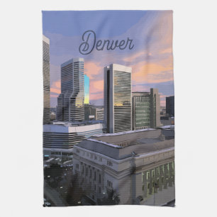 Denver Skyline Tea Towel