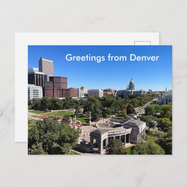Denver Skyline View Capitol Building Personalize Postcard (Front/Back)