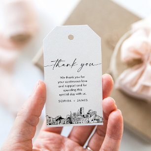 Denver Skyline Wedding Thank You Favour Tag