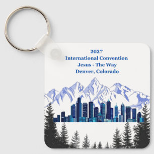 Denver Skyline Winter Key Ring