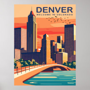 Denver, Southplatte River, Colorado, Travel Poster
