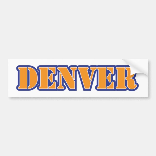 Denver Stencil Orange Blue Bumper Sticker (Front)