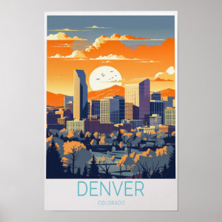 Denver Travel Poster Colorado Denver