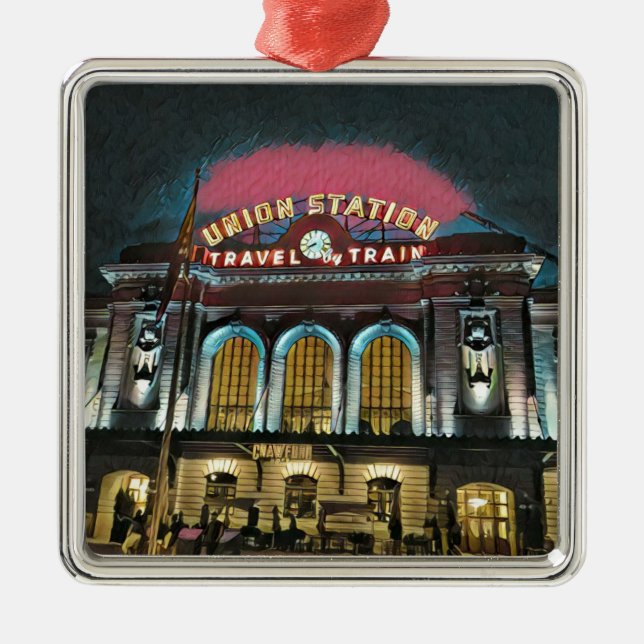 Denver Union Station Metal Tree Decoration (Front)