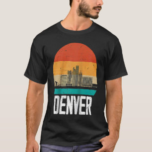 Denver USA Retro Vintage Sunset Skyline Denver Rag T-Shirt