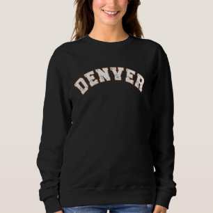 Denver Vintage Throwback Tee Retro Arched Navy Den