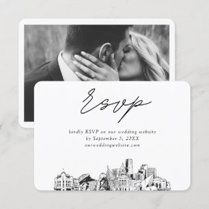 Denver Wedding Minimalist Sketch RSVP Enclosure Card