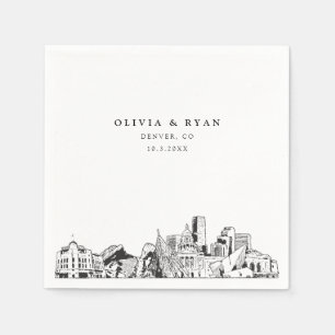 Denver Wedding Paper Cocktail Napkin